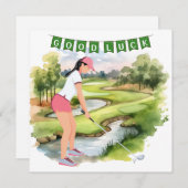 Golfgroet golfbal veel succes voor dame golfer (Voorkant / Achterkant)