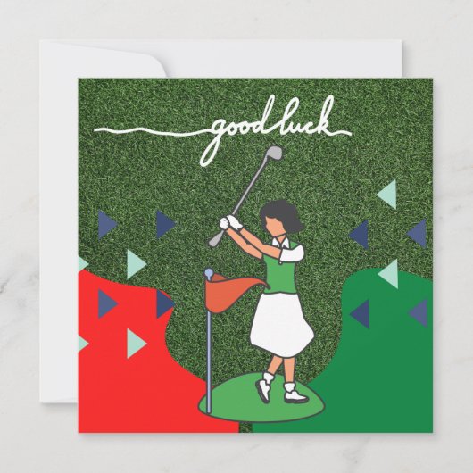 Golfgroet golfbal veel succes voor dame golfer (Voorkant)