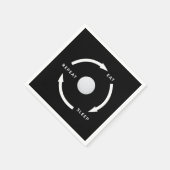 Golfgulden Eat Slaapstand Herhaaldelijke Gezegde Servet (Hoek)