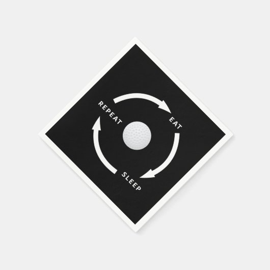 Golfgulden Eat Slaapstand Herhaaldelijke Gezegde Servet (Hoek)