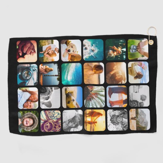 Golfhanddoek 24 Sjabloon met fotoklontering (Horizontaal)