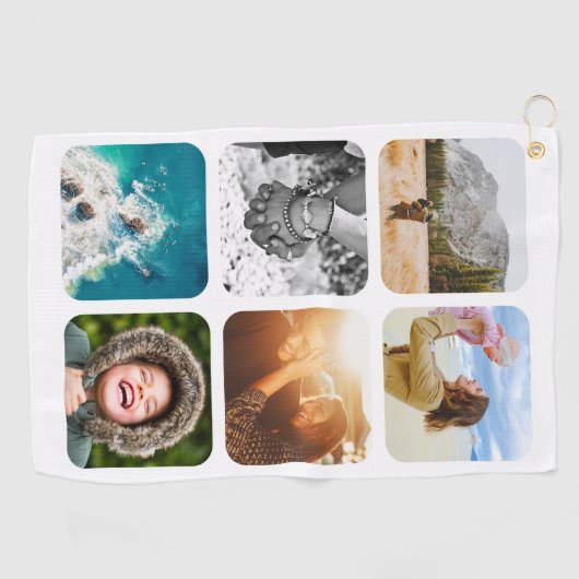 Golfhanddoek 6 Foto Sjabloon afgeronde (Horizontaal)