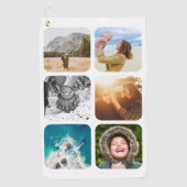 Golfhanddoek 6 Foto Sjabloon afgeronde (Voorkant)