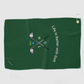 Golfhanddoek - Aangepast monogram in ruste (Horizontaal)