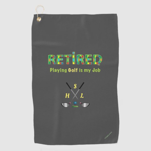 Golfhanddoek - Aangepast monogram in ruste (Voorkant)