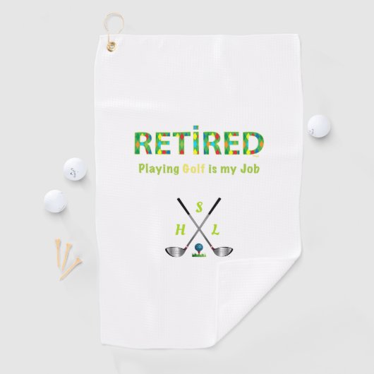 Golfhanddoek - Aangepast monogram in ruste (Insitu)