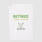 Golfhanddoek - Aangepast monogram in ruste (Voorkant)