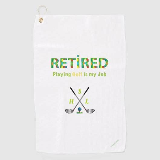 Golfhanddoek - Aangepast monogram in ruste (Voorkant)