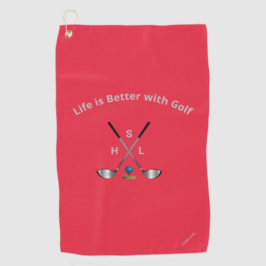 Golfhanddoek - Aangepast monogram in ruste (Voorkant)