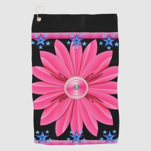 Golfhanddoek Bloemenprint (Voorkant)