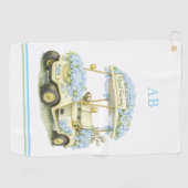 Golfhanddoek | Bloemrijke fairway-monogram (Horizontaal)