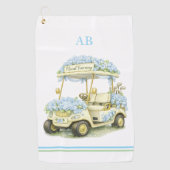 Golfhanddoek | Bloemrijke fairway-monogram (Voorkant)