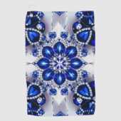 Golfhanddoek met blauwe witte kleuren (Voorkant)