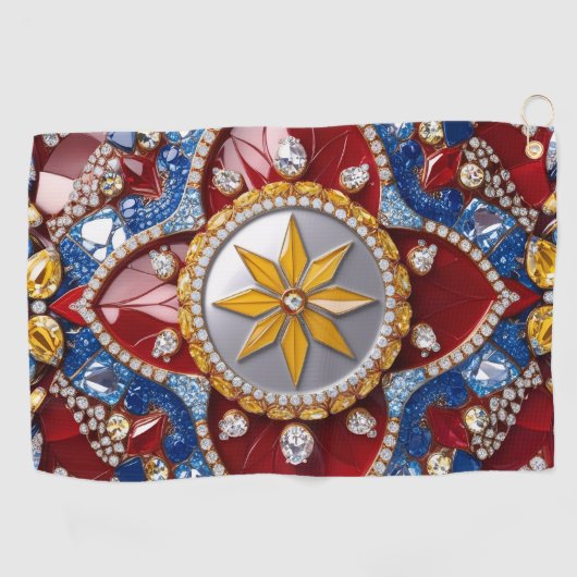 Golfhanddoek met Colombiaanse kleuren (Horizontaal)