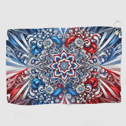 Golfhanddoek met Franse kleuren Design (Horizontaal)