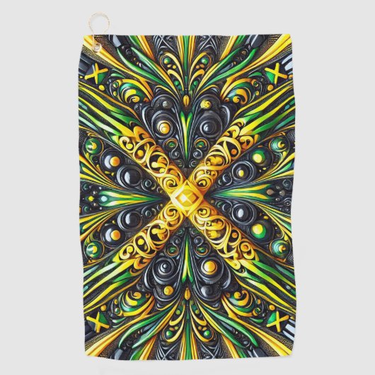 Golfhanddoek met Jamaicaanse kleuren (Voorkant)