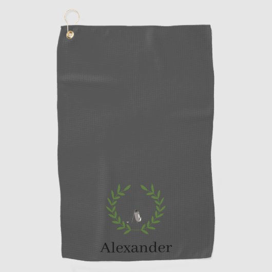 Golfhanddoek met Laurel Wreath en Golf Bag (Voorkant)