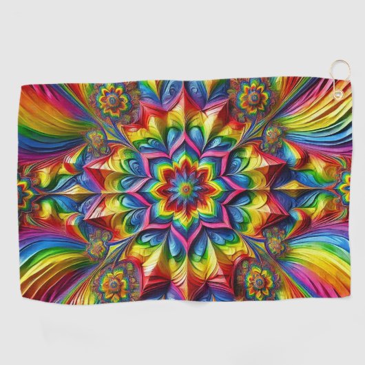 Golfhanddoek met LGBTQ kleuren (Horizontaal)