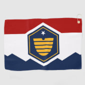 Golfhanddoek met nieuwe vlag van Utah, VS (Horizontaal)