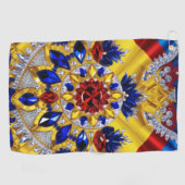 Golfhanddoek met Roemeense kleuren (Horizontaal)