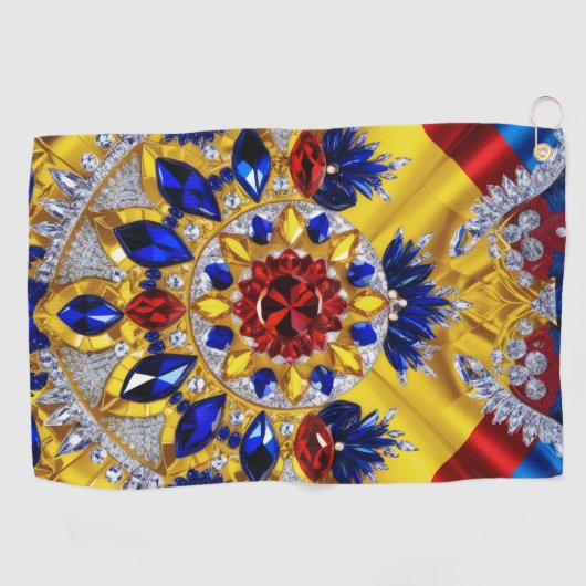 Golfhanddoek met Roemeense kleuren (Horizontaal)