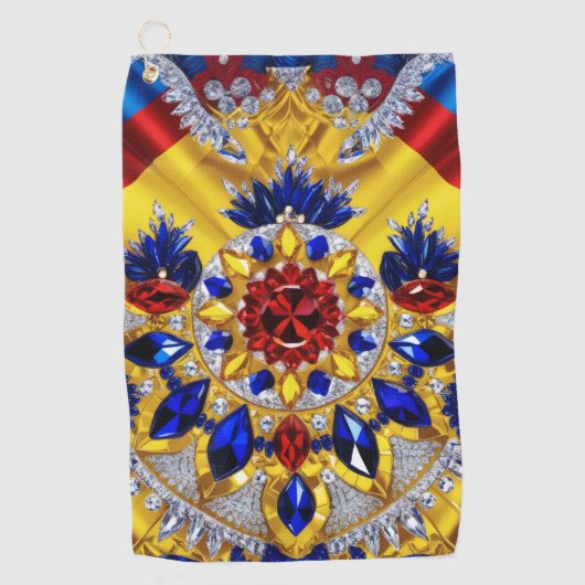 Golfhanddoek met Roemeense kleuren (Voorkant)