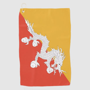 Golfhanddoek met vlag van Bhutan