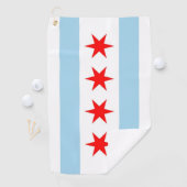 Golfhanddoek met vlag van Chicago, Illinois, Veren (Insitu)