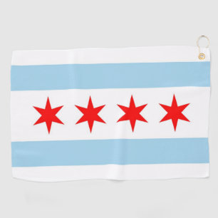 Golfhanddoek met vlag van Chicago, Illinois, Veren