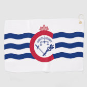 Golfhanddoek met vlag van Cincinnati City, Verenig (Horizontaal)