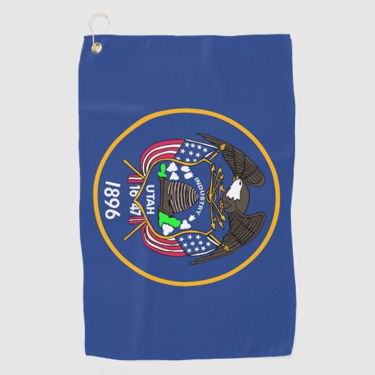 Golfhanddoek met vlag van de staat Utah, VS (Voorkant)