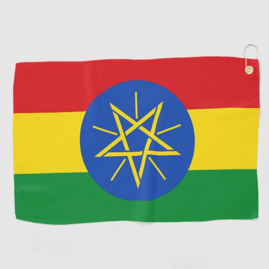 Golfhanddoek met vlag van Ethiopië (Horizontaal)