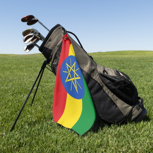 Golfhanddoek met vlag van Ethiopië (Groen)