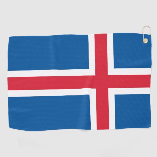 Golfhanddoek met vlag van IJsland (Horizontaal)