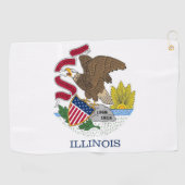 Golfhanddoek met vlag van Illinois, Verenigde Stat (Horizontaal)