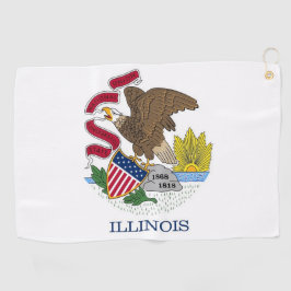 Golfhanddoek met vlag van Illinois, Verenigde Stat
