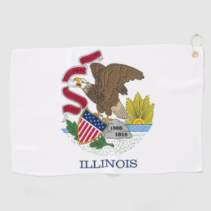 Golfhanddoek met vlag van Illinois, Verenigde Stat