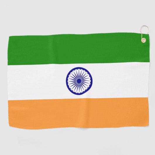 Golfhanddoek met vlag van India (Horizontaal)