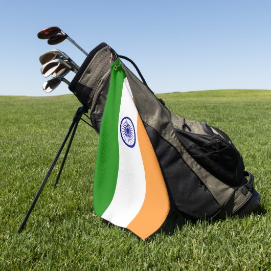 Golfhanddoek met vlag van India (Groen)