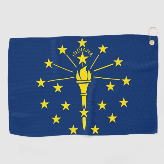 Golfhanddoek met vlag van Indiana, Verenigde State (Horizontaal)