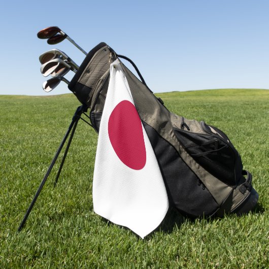 Golfhanddoek met vlag van Japan (Groen)