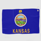 Golfhanddoek met vlag van Kansas, Verenigde Staten (Horizontaal)