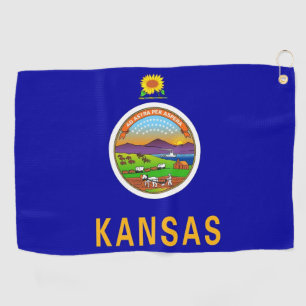 Golfhanddoek met vlag van Kansas, Verenigde Staten