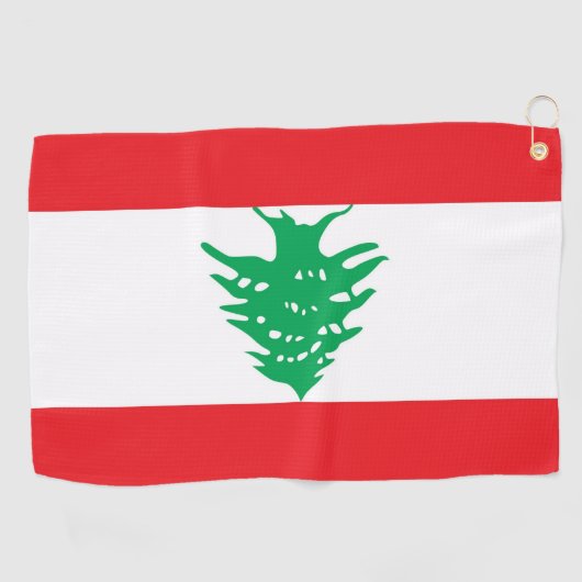 Golfhanddoek met vlag van Libanon (Horizontaal)