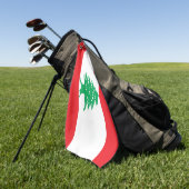 Golfhanddoek met vlag van Libanon (Groen)