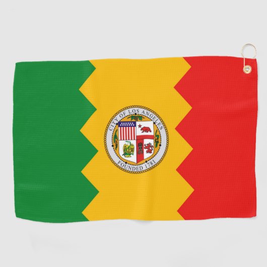 Golfhanddoek met vlag van Los Angeles, VS (Horizontaal)