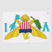 Golfhanddoek met vlag van Maagdeneilanden (Horizontaal)