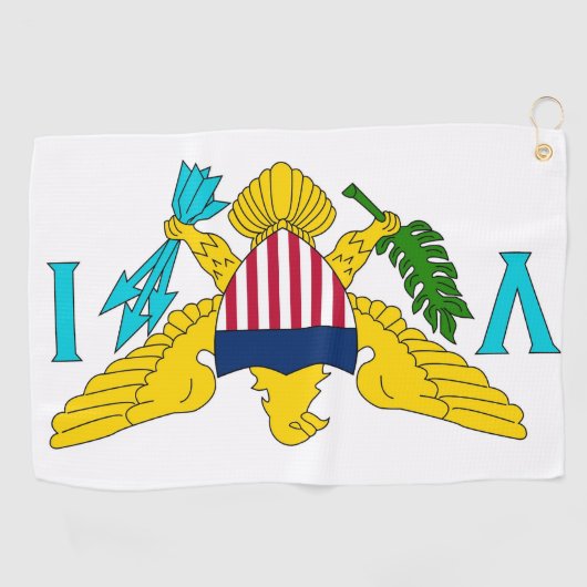 Golfhanddoek met vlag van Maagdeneilanden (Horizontaal)