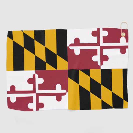 Golfhanddoek met vlag van Maryland, Verenigde Stat (Horizontaal)