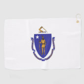 Golfhanddoek met vlag van Massachusetts (Horizontaal)